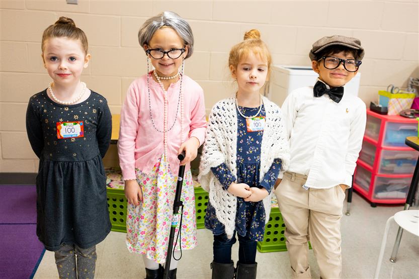 Students celebrate the 100th day of school